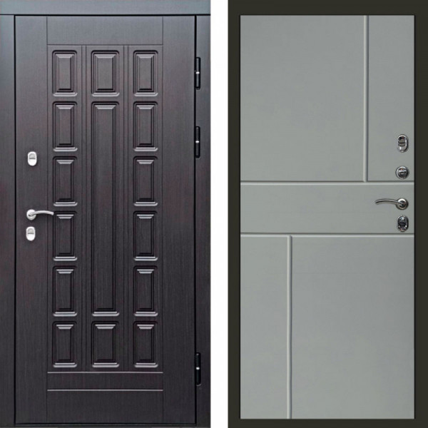 Входная дверь Termo-Door Премиум Винорит Виргиния Венге - Горизонт Grey софт