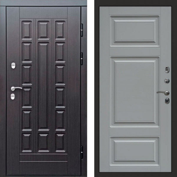 Входная дверь Termo-Door Премиум Винорит Виргиния Венге - Лион Grey софт