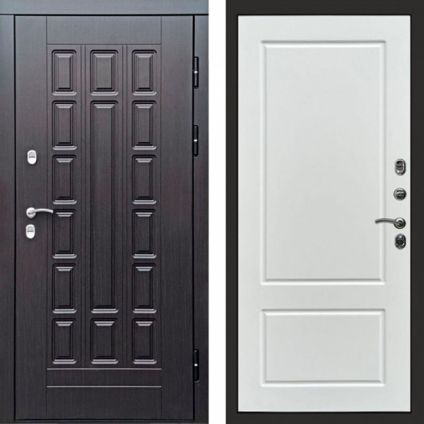 Входная дверь Termo-Door Премиум Винорит Виргиния Венге - Марсель Белый софт