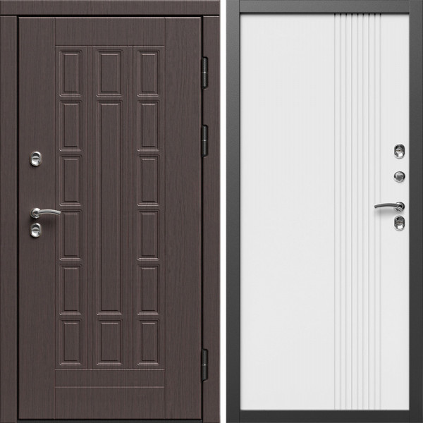 Входная дверь Termo-Door Премиум Винорит Виргиния Венге - Страйп Белый Софт