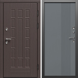 Входная дверь Termo-Door Премиум Винорит Виргиния Венге - Страйп Грей Софт