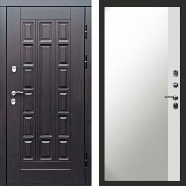 Входная дверь Termo-Door Премиум Винорит Виргиния Венге - Зеркало Фацет Белый софт