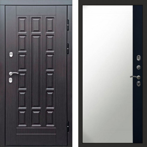 Входная дверь Termo-Door Премиум Винорит Виргиния Венге - Зеркало Фацет Черный кварц