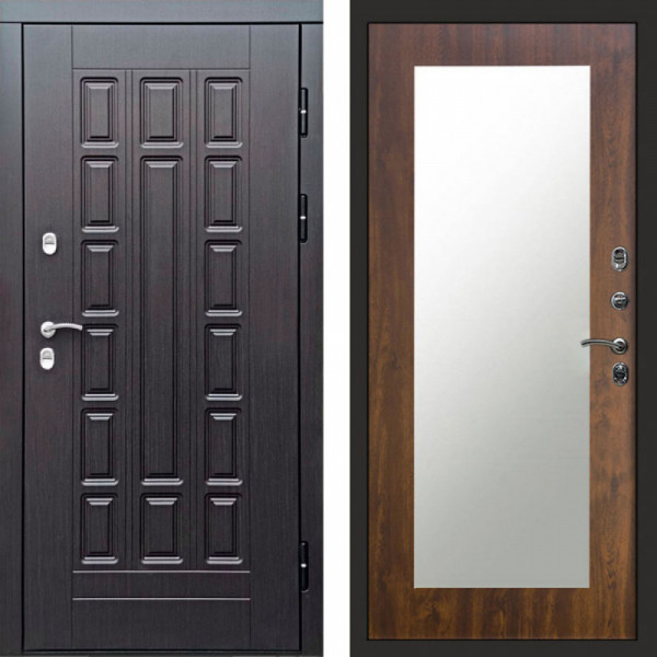 Входная дверь Termo-Door Премиум Винорит Виргиния Венге - Зеркало Триумф дуб