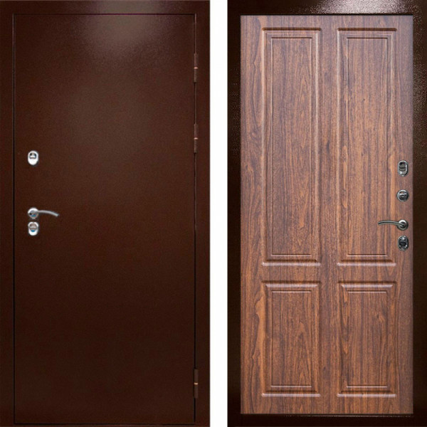 Входная дверь Termo-Door Сибирь Медь Антик - Без серии Орех стандарт