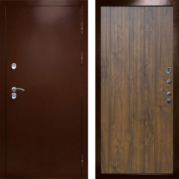 Входная дверь Termo-Door Сибирь Медь Антик - Flat Дуб