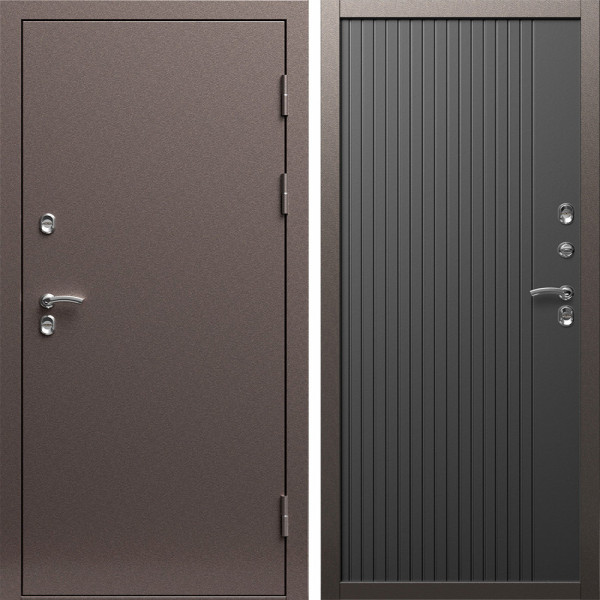 Входная дверь Termo-Door Сибирь Медь Антик - Флэт Черный кварц