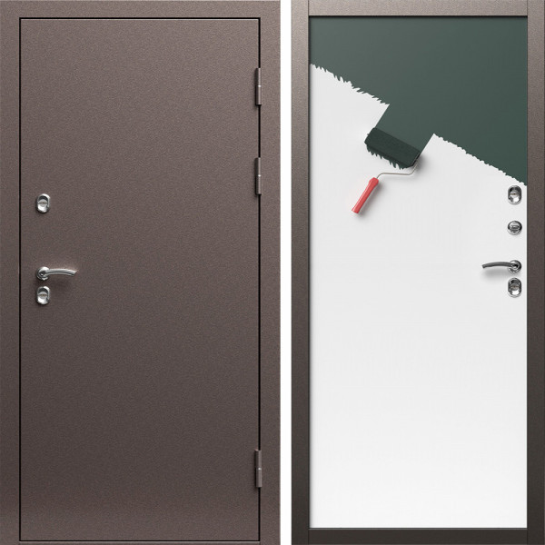 Входная дверь Termo-Door Сибирь Медь Антик - Гладкая Панель Под Покраску (грунт)