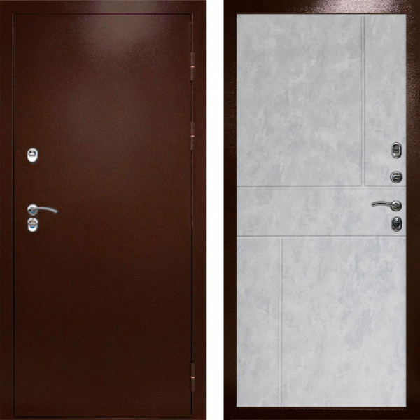 Входная дверь Termo-Door Сибирь Медь Антик - Горизонт бетон светлый