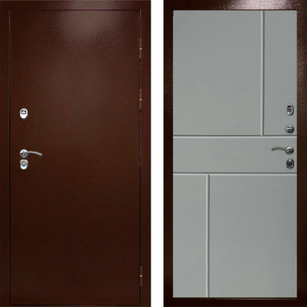 Входная дверь Termo-Door Сибирь Медь Антик - Горизонт Grey софт