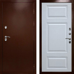Входная дверь Termo-Door Сибирь Медь Антик - Лион Белый софт
