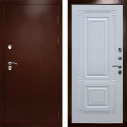 Входная дверь Termo-Door Сибирь Медь Антик - Мадрид Белый софт