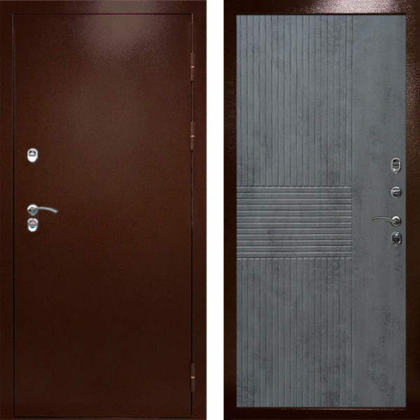 Входная дверь Termo-Door Сибирь Медь Антик - Мастино Бетон темный
