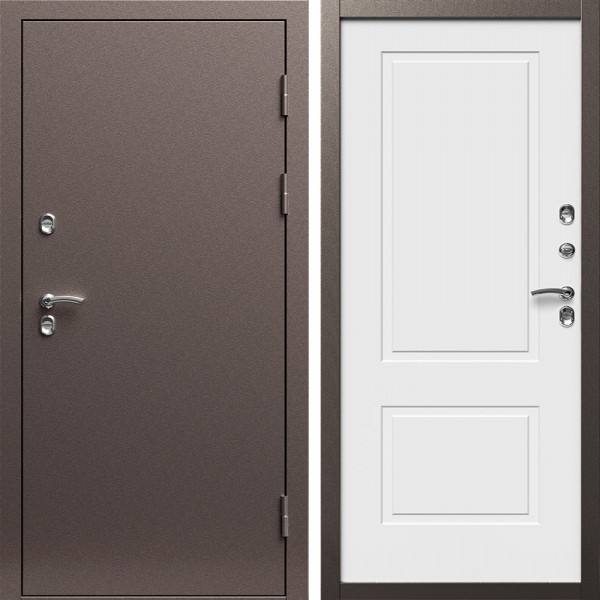 Входная дверь Termo-Door Сибирь Медь Антик - Нео Классика Белый Софт