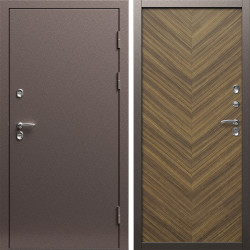Входная дверь Termo-Door Сибирь Медь Антик - Плаза Елочка Орех