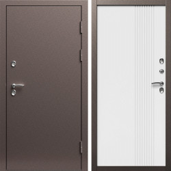 Входная дверь Termo-Door Сибирь Медь Антик - Страйп Белый Софт