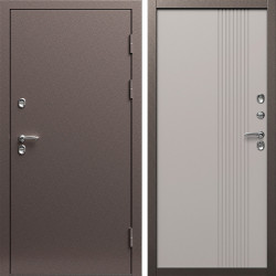 Входная дверь Termo-Door Сибирь Медь Антик - Страйп Капучино