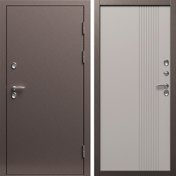 Входная дверь Termo-Door Сибирь Медь Антик - Страйп Капучино