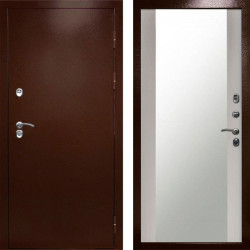 Входная дверь Termo-Door Сибирь Медь Антик - Зеркало лиственница