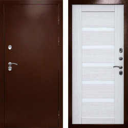 Входная дверь Termo-Door Сибирь Медь Антик - Зеркало Триумф Царга лиственница 4500 / 5500