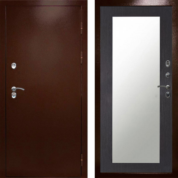Входная дверь Termo-Door Сибирь Медь Антик - Зеркало Триумф венге