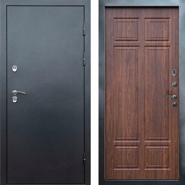 Входная дверь Termo-Door Сибирь Серебро Антик - Без серии Орех премиум