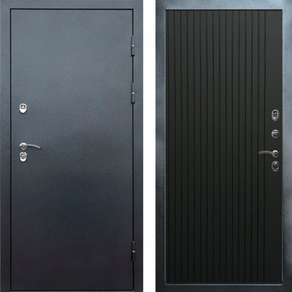 Входная дверь Termo-Door Сибирь Серебро Антик - Flat Черный кварц