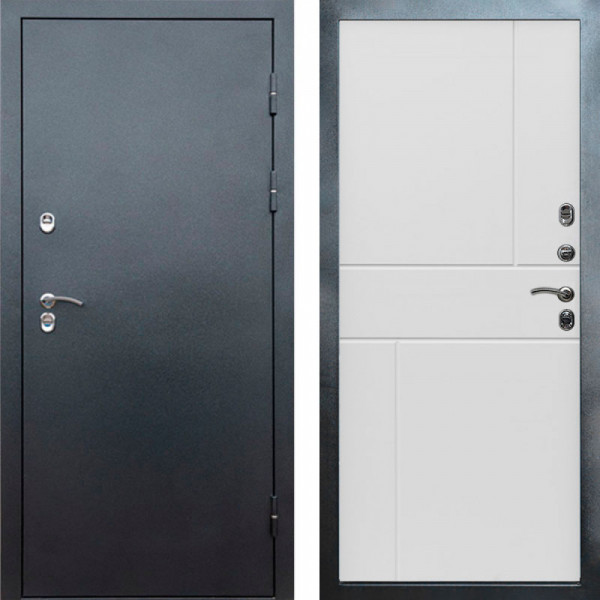 Входная дверь Termo-Door Сибирь Серебро Антик - Горизонт белый