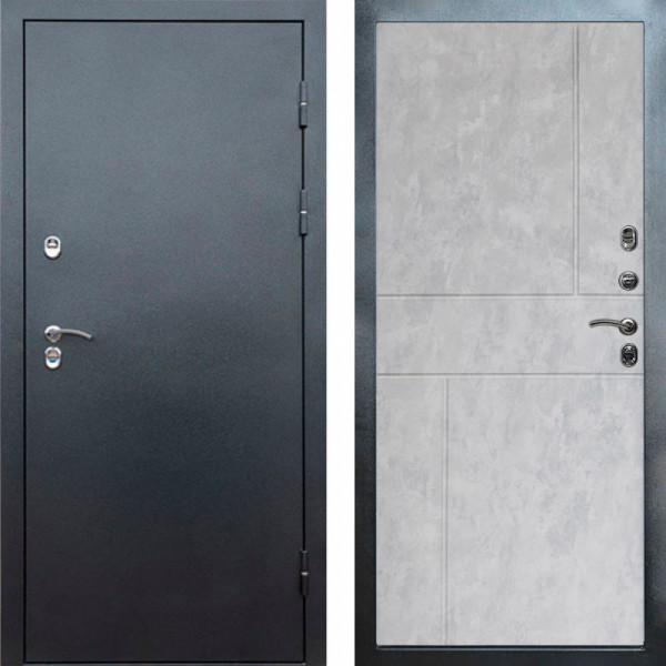 Входная дверь Termo-Door Сибирь Серебро Антик - Горизонт бетон светлый