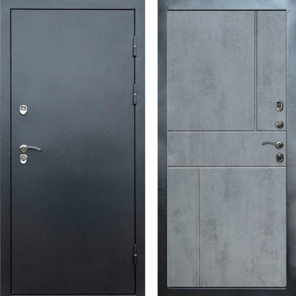 Входная дверь Termo-Door Сибирь Серебро Антик - Горизонт бетон темный