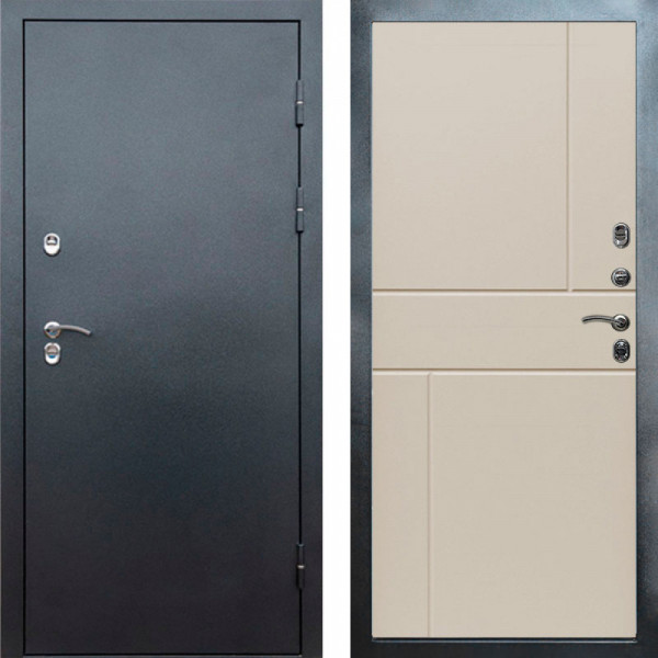 Входная дверь Termo-Door Сибирь Серебро Антик - Горизонт Слоновая кость