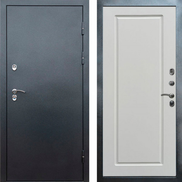 Входная дверь Termo-Door Сибирь Серебро Антик - Гранд Белый софт
