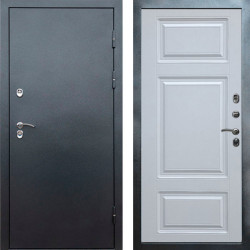 Входная дверь Termo-Door Сибирь Серебро Антик - Лион Белый софт