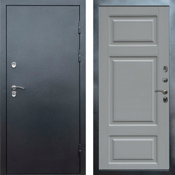 Входная дверь Termo-Door Сибирь Серебро Антик - Лион Grey софт