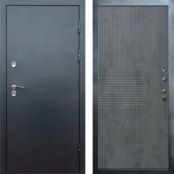 Входная дверь Termo-Door Сибирь Серебро Антик - Мастино Бетон темный