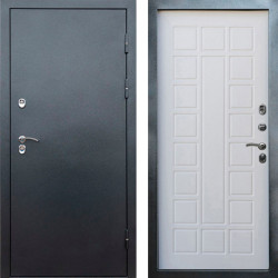Входная дверь Termo-Door Сибирь Серебро Антик - Престиж белое дерево