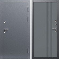 Входная дверь Termo-Door Сибирь Серебро Антик - Страйп Грей Софт