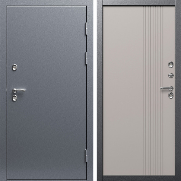 Входная дверь Termo-Door Сибирь Серебро Антик - Страйп Капучино