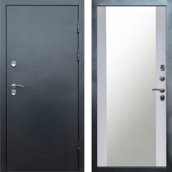 Входная дверь Termo-Door Сибирь Серебро Антик - Зеркало белый софт