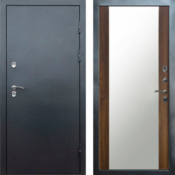 Входная дверь Termo-Door Сибирь Серебро Антик - Зеркало дуб