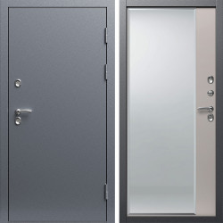 Входная дверь Termo-Door Сибирь Серебро Антик - Зеркало Фацет Капучино