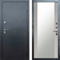 Входная дверь Termo-Door Сибирь Серебро Антик - Зеркало лиственница