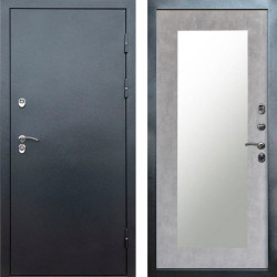 Входная дверь Termo-Door Сибирь Серебро Антик - Зеркало Триумф бетон светлый