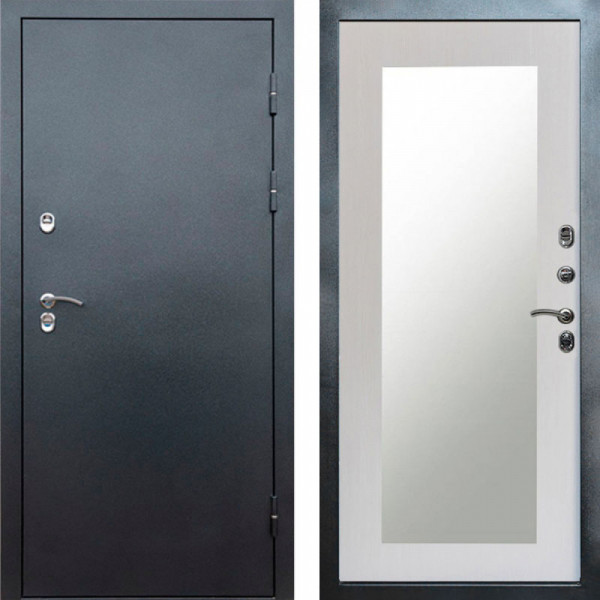 Входная дверь Termo-Door Сибирь Серебро Антик - Зеркало Триумф лиственница