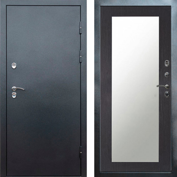 Входная дверь Termo-Door Сибирь Серебро Антик - Зеркало Триумф венге