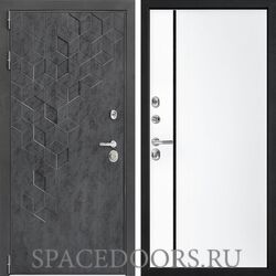 Входная Дверь Дверной континент ДК-3.713 Бетон графит ФЛ-80 Софт белый снег