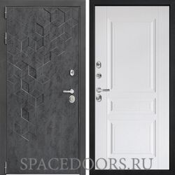Входная Дверь Дверной континент ДК-3.713 Бетон графит 243 Альбер браш серебро
