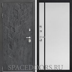 Входная Дверь Дверной континент ДК-3.713 Бетон графит 757 Рикамо софт милк черное стекло