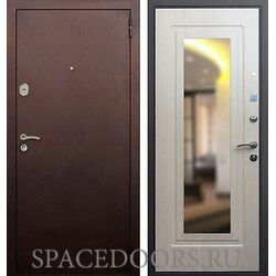 Входная дверь Йошкар-Ола 1A Беленый дуб с зеркалом