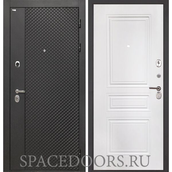Входная дверь Интекрон Олимпия Black Белая матовая ФЛ-243-М